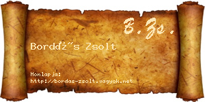 Bordás Zsolt névjegykártya